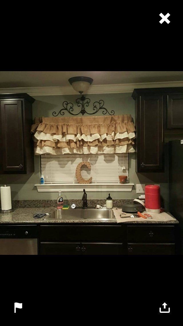 Burlap Ruffled Valance