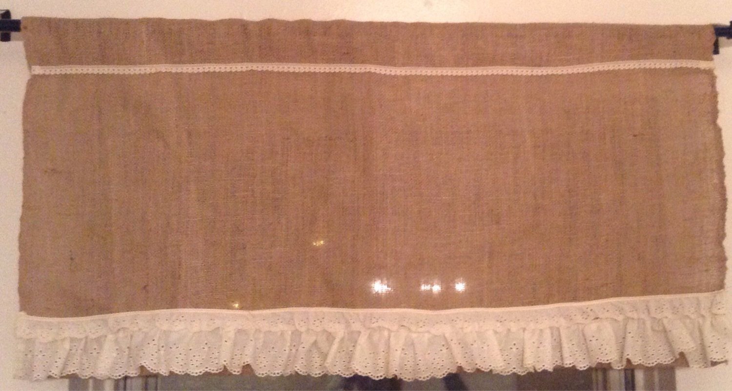 Burlap Vintage style Valance
