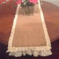 Burlap table top/ runner vintage look