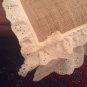 Burlap table top/ runner vintage look