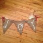 Holidays burlap banner JOY burlap Banner with glass-like jewels