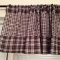 75"X15"Dark Brown Gingham Valance