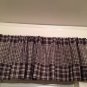 75"X15"Dark Brown Gingham Valance