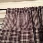 75"X15"Dark Brown Gingham Valance