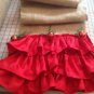 Christmad table runner burlap and red ruffles