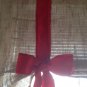 Burlap tie up valance with Red bow