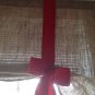 Burlap tie up valance with Red bow