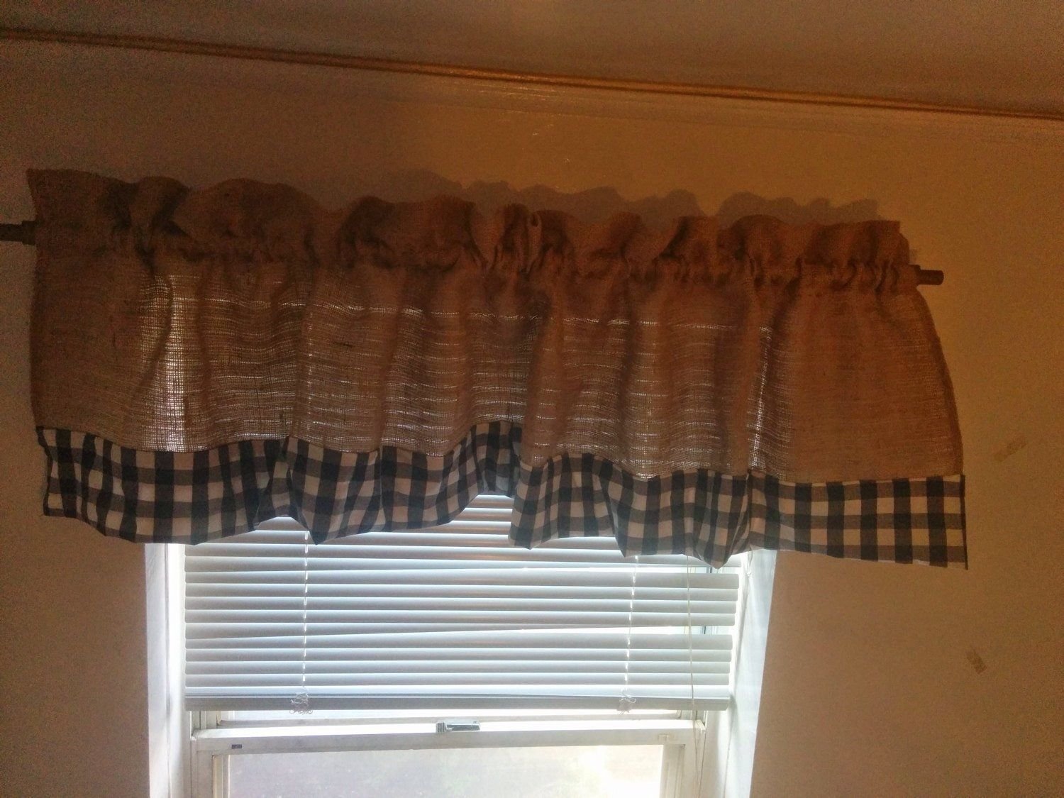 Handmade Burlap Valance 72 x 15