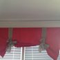 Red Tie Up Valance with Natural burlap Bow