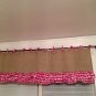burlap Valance with gingham ruffles and matching ties