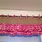 burlap Valance with gingham ruffles and matching ties