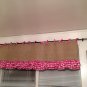 burlap Valance with gingham ruffles and matching ties