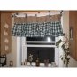 Burlap Valance with hunter green ruffles and and matching ties