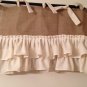 Burlap Valance with Ruffles and ties