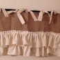 Burlap Valance with Ruffles and ties