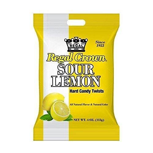 Regal Crown Sour Lemon Hard Candy Peg Bag 4 oz (Pack of 12)