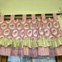 Handmade Nursery Girls room Ruffles pink and green valance