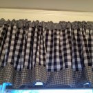 Black and White Gingham Valance