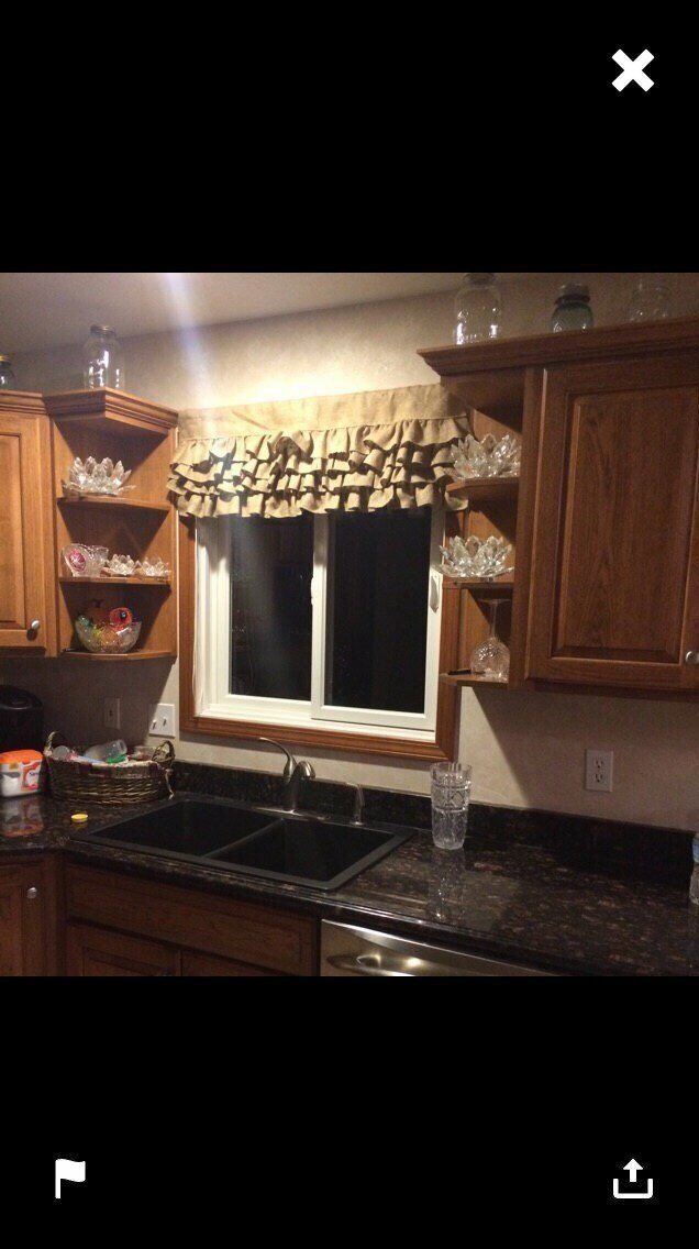 Ruffled Burlap Valance with 4 tires of burlap