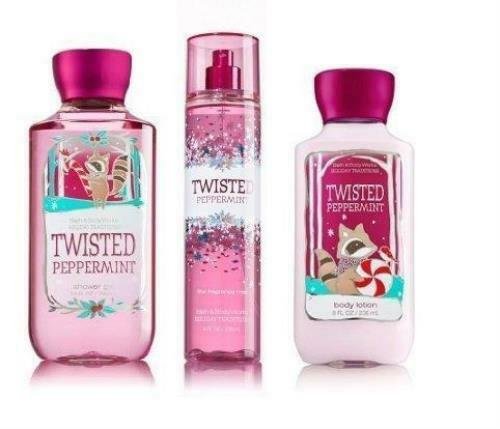 Bath & Body Works Twisted Peppermint Trio Gift Set ~ Fragrance Mist ~ Body Lotio