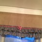 Natural Burlap Valance with black gingham