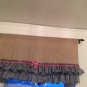 Natural Burlap Valance with black gingham