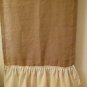 Natural burlap curtain with ruffles and cute ties on Rod