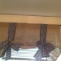 Burlap and black Gingham Tie Up Valance