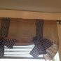 Burlap and black Gingham Tie Up Valance