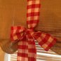 Burlap Tie Up Valance with Red Gingham