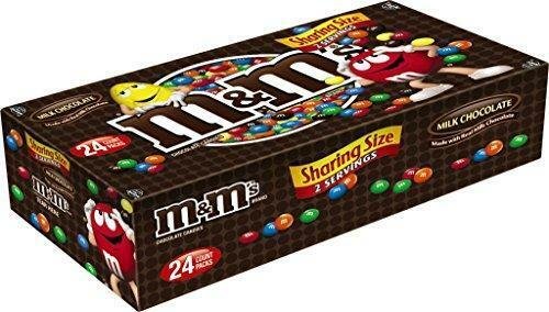 M&M'S Milk Chocolate Candy Sharing Size 3.14-Ounce Pouch 24-Count Box