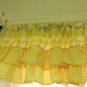 Yellow gingham valance with ruffles