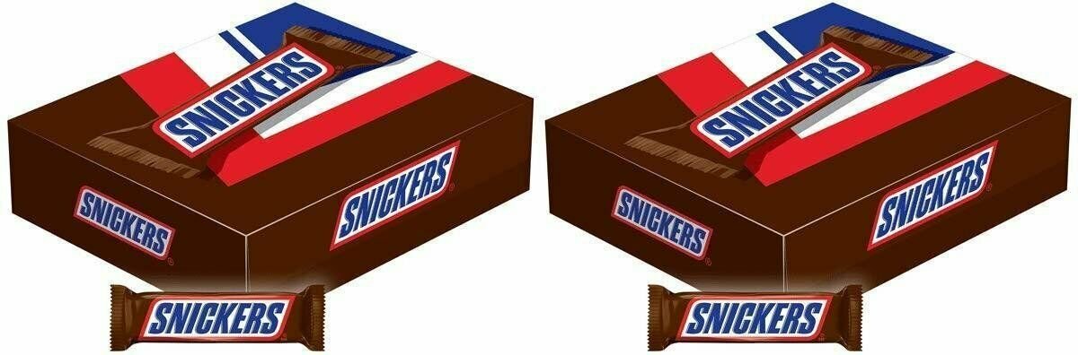 Snickers XYPGTLSQ Singles Size Chocolate Candy Bars, 1.86-Ounce Bar, 2 Boxes (48