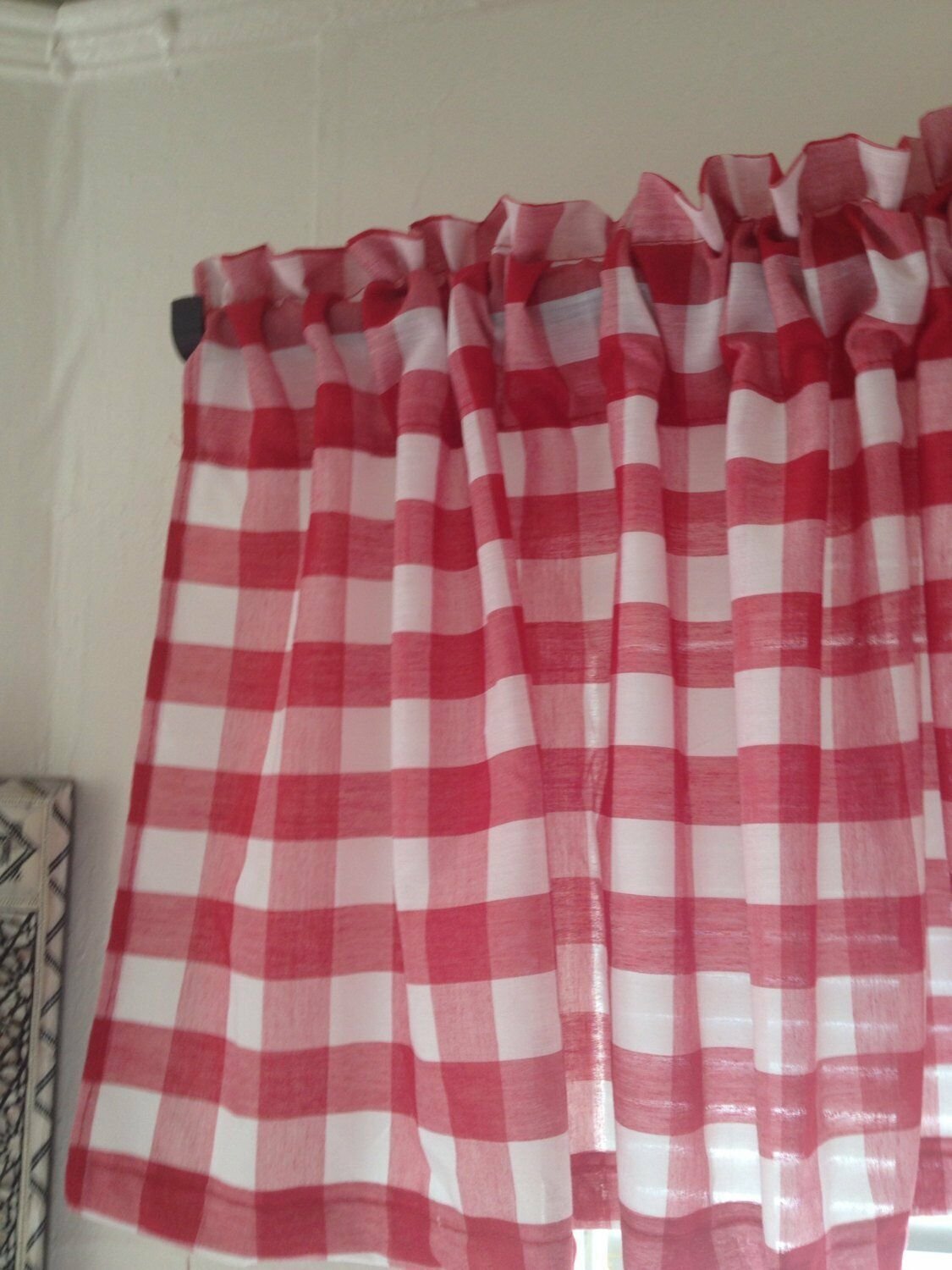 Red Gingham Valance