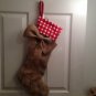 Holidays Burlap stocking with big burlap bow