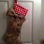 Holidays Burlap stocking with big burlap bow