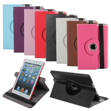 360 Degree Rotating PU Stand Leather Cover Case For iPad mini