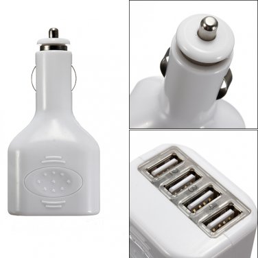 4 USB Ports 2A Mini Auto Car Power Charger Adapter For iPhone iPad