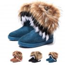 Artificial Fox Rabbit Fur Winter Snow Ankle Boots