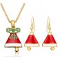 Christmas Tree Santa Claus Enamel Jewelry Set Necklace Earrings