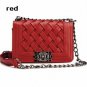 Women Plaid Knitted Chain Shoulder Bag