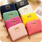 Bow Candy Colors Zipper Short Purse