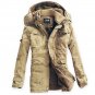 Men Outdoor Coat Thicken Cotton-Padded Hoodie Jacket