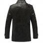 PU Leather Slim Fit Plush Lining Warm Jacket