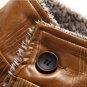 PU Leather Slim Fit Plush Lining Warm Jacket
