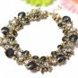 Vintage Crystal Rhinestone Statement Necklace Chunky Collar Choker