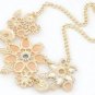 Vintage Crystal Flowers Pendant Necklace