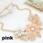 Vintage Crystal Flowers Pendant Necklace