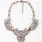 Vintage Crystal Cluster Bubble Pendant Necklace Womens