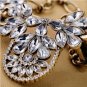 Vintage Crystal Cluster Bubble Pendant Necklace Womens